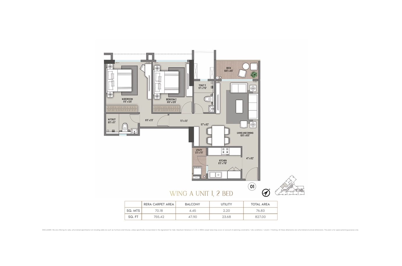 Nine Arcs official 2 BHK unit plan